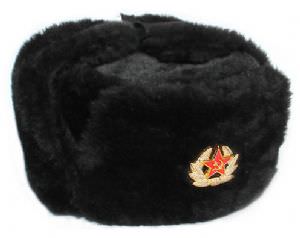 Faux Fur Cossack Hat (Black) (click for enlarged image)